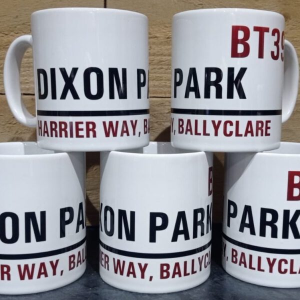 Ballyclare Comrades Postcode Mug