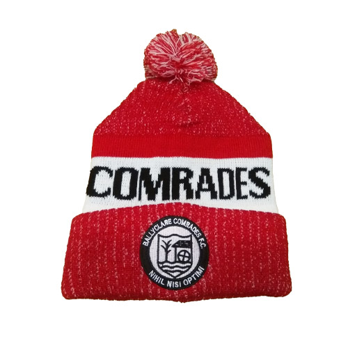 Ballyclare Comrades NFL Style Red Bobble Hat