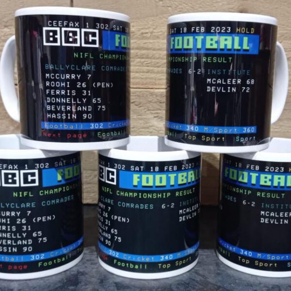 Ballyclare Comrades v Institute 6-2 Ceefax Mug